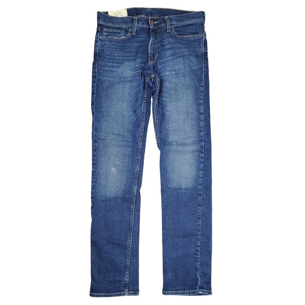 Hollister Men Skinny Jeans Medium Blue Wash Size 30 x 32 Casual Denim